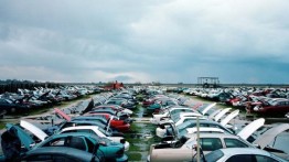 Photo by David Black. Car graveyard near Fresno, California.